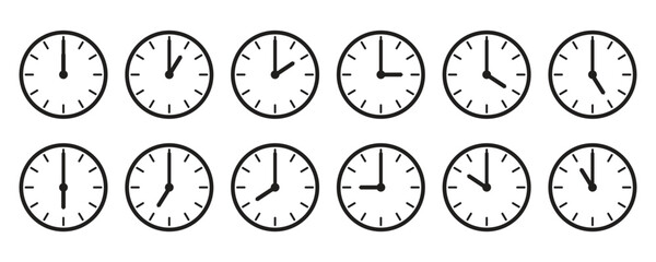 clock show time hour 12 hours