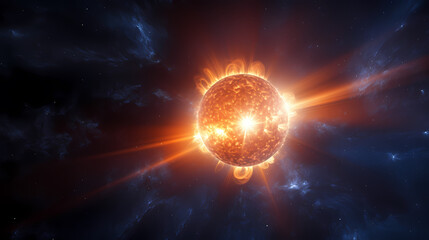 Obraz premium solar flare in space