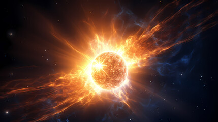Obraz premium solar flare in space