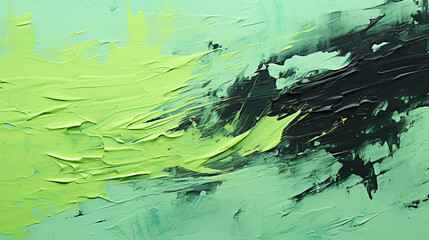 Artistic Beautiful Art of Green and Black Splatter Brush Stroke Curvy Acrylic Paint on Background