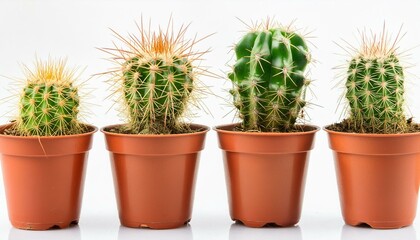 Cactus in pot isolated on white background