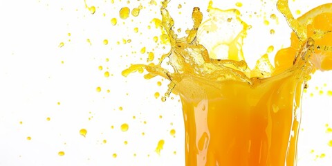 Zesty indulgence: A vibrant glass of orange juice adorned with a tempting orange slice, bursting with flavor