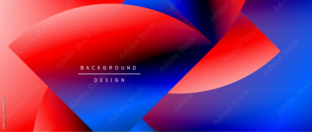 Poster a vibrant abstract background in shades of electric blue, magenta, and violet, featuring geometric s