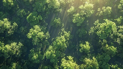 Daybreak Over Treetops: A Forest's View