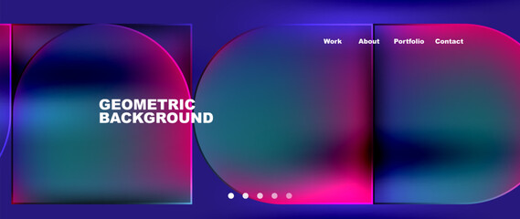 A visually stunning geometric background featuring circles and squares in shades of purple and magenta, perfect for Automotive lighting or Entertainment purposes