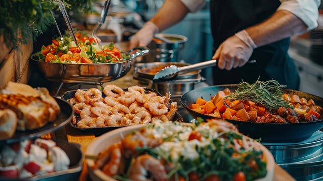 Catering Spread: Delicious and Colorful Food Selection for Events and Parties