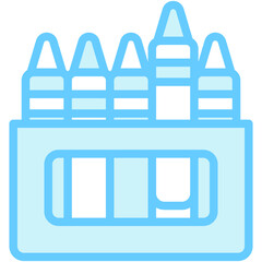 Crayons blue color icon, related to kindergarten theme, use for UI or UX kit, web and app development