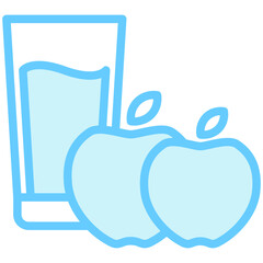 Apple blue color icon, related to kindergarten theme, use for UI or UX kit, web and app development