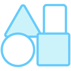 Blocks blue color icon, related to kindergarten theme, use for UI or UX kit, web and app development