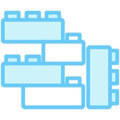 Brick blue color icon, related to kindergarten theme, use for UI or UX kit, web and app development