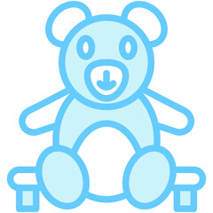 Teddy Bear blue color icon, related to kindergarten theme, use for UI or UX kit, web and app development