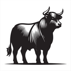 bull vector illustration white background.animal, cow, vector, illustration, farm, silhouette, cartoon, bull, mammal, horse, wild, nature, 