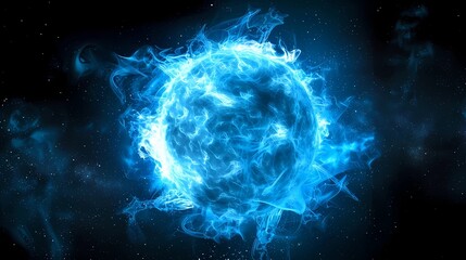 Blue planet in space, computer generated abstract background, Generative AI illustrations.