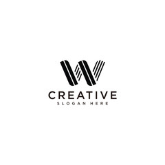 initial letter w logo vector design