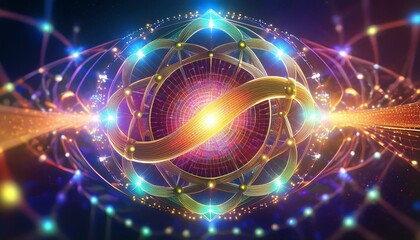 Obraz premium Particle, quantum entanglement (quantum correlation). Quantum mechanics . 3d illustration