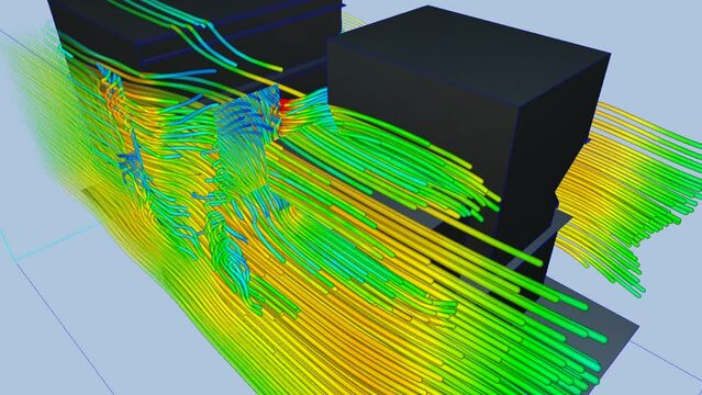 Wind airflow simulation - CFD simulation Computational fluid dynamics