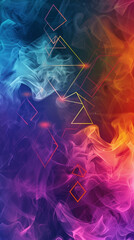 Obraz premium Seamless colorful with smokey in a geometric shapes