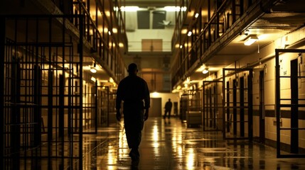 A nightly headcount routine with prison guards checking each cell