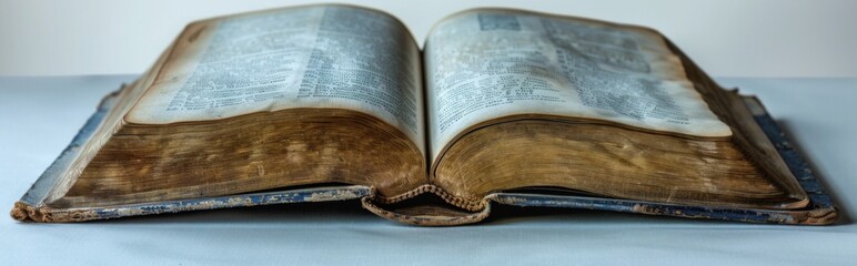 White background, top view, a book blown open by the wind, blank pages, space for copying，Boundless Horizons: Blank Book Unveiling Infinite Possibilities，Teachers' Day