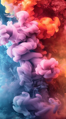 Seamless colorful with smokey textures in a abstract canvas