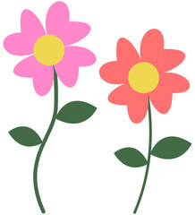 Cartoon flower vector illustration isolated on white background.