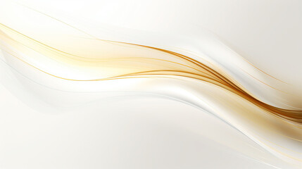 Contemporary Gold Wavy Lines On Light White Background
