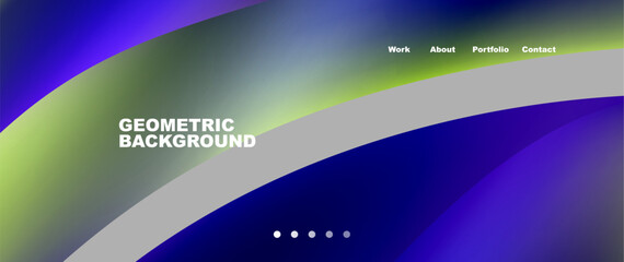 Fototapeta premium Enhance your brand with a geometric background featuring a gradient of electric blue, green, and gray circles. Perfect for logos, displays, or multimedia graphics