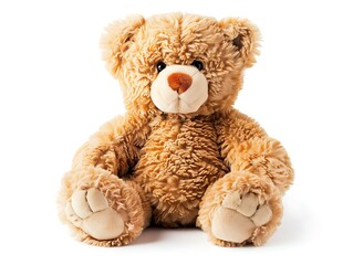 Fototapeta premium Cute teddy bear isolated on white background. Generative Ai