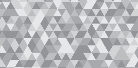 Fototapeta premium Abstract geometric white and gray background seamless mosaic and low polygon triangle texture wallpaper. Triangle shape retro wall grid pattern geometric ornament tile vector square element.