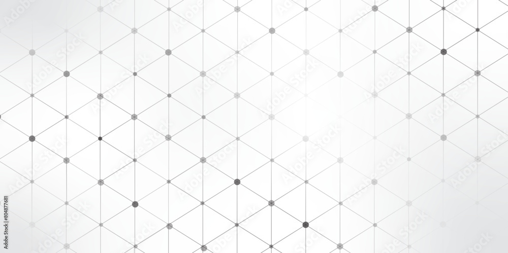 Aufkleber Abstract digital background of points and lines. abstract technology Network nodes with polygonal shapes on grey Vector background. Modern technology concept network connects, data structure design.