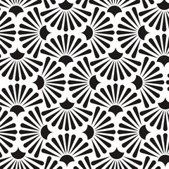 Vector Floral Art Nouveau Seamless Pattern. Geometric decorative leaves texture. Retro stylish background. © roudiargast