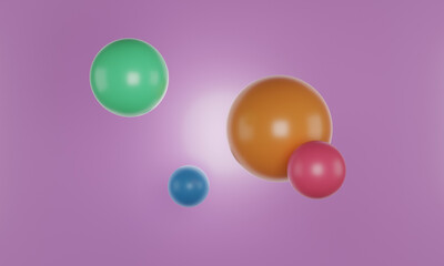 Picture of colorful balls. Soft Balls Background. 3D Illustration.