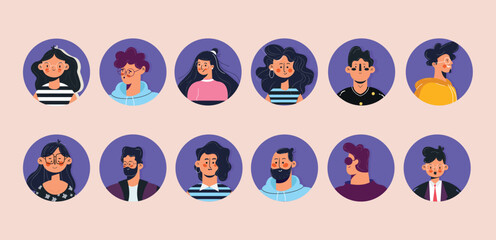 Flat style avatar collection