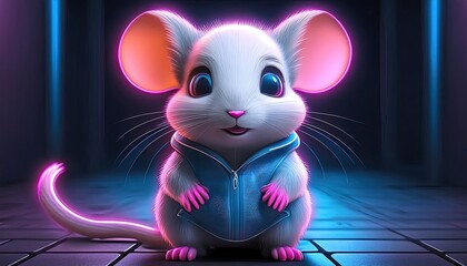 closeup of a happy baby red mouse