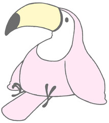 Toucan sitting and looking at the upper left(sakura)