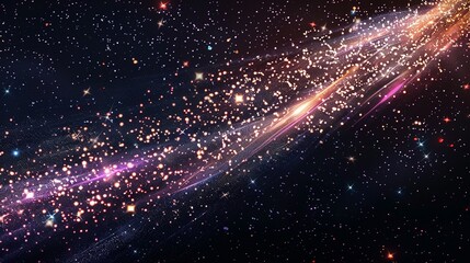 Fototapeta premium Starlit Traces: Frame of Sparkling Meteors