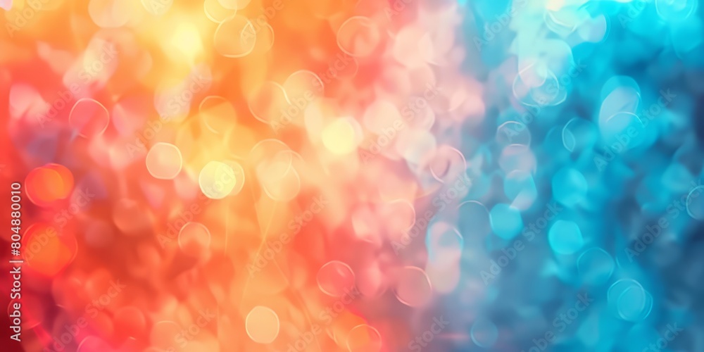 Poster a defocused background with bokeh lighting and red to blue gradient.
