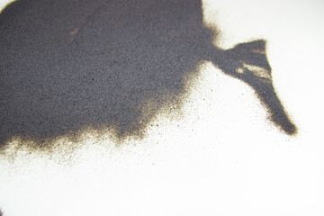 brown sand on white background