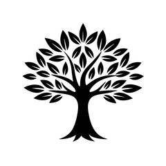 Obraz premium Olive tree vector illustration isolated on a white background. Olive tree logo concept illustration.