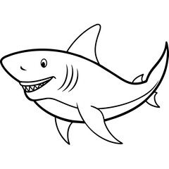 Fototapeta premium shark cartoon isolated on white