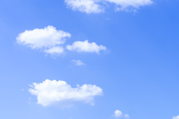 Beautiful blue sky with strange shape of clouds in the morning or evening used as natural background texture in decorative art work