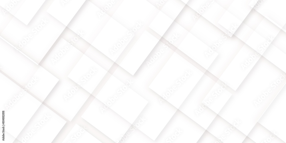 Poster abstract white line with square shape shadow background. vector illustration, white business style .