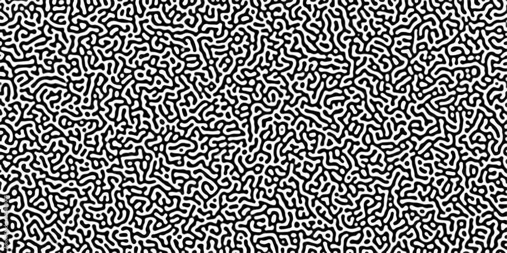 Poster abstract doodles pattern vector eccentric psychedelic grey panoramic background. turing diffusion re