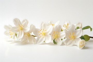 jasmine flower isolated on white background. Generative Ai