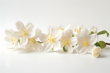 Obraz premium jasmine flower isolated on white background. Generative Ai