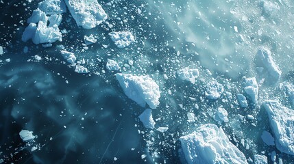 Fototapeta premium chunks of ice in the middle of the sea