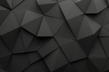 A 3D triangular pattern in dark color. grey triangle texture surface.