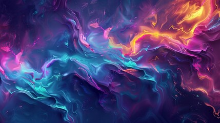 Obraz premium Neon Wave Symphony: Fantastical Flow