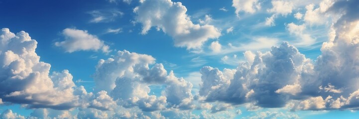 blue sky white cloud panorama spring summer sunny refreshing weather