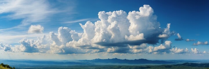 blue sky white cloud panorama spring summer sunny refreshing weather